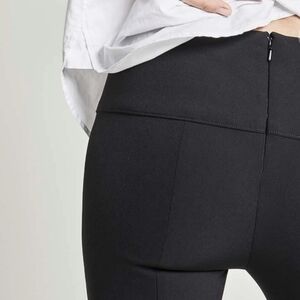 Veronica Beard Black Zip Back Scuba Pant Tapered